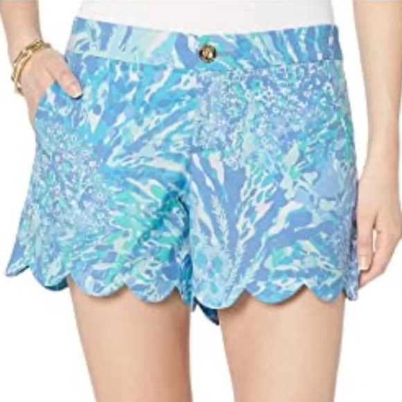 Lilly Pulitzer Buttercup Stretch Short Blue Haven Hey Hey Soleil 4 Preppy Beach - Picture 1 of 7